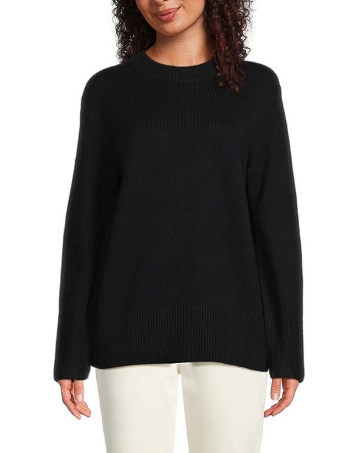 Vince Women's Black Drop Shoulder Wool-cashmere Sweater