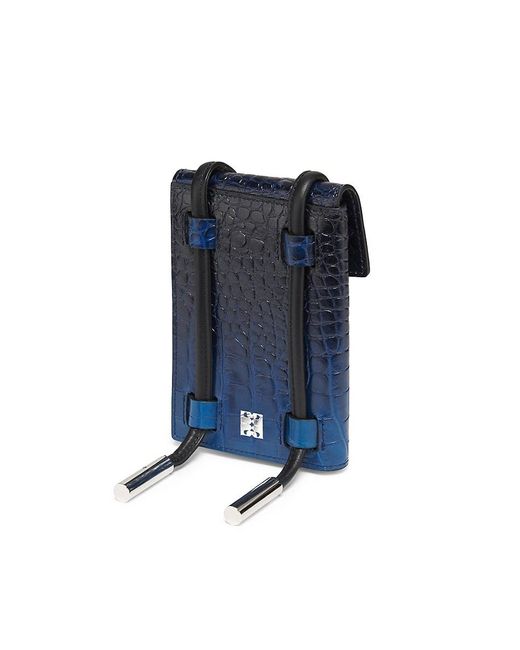 Ashya Blue Logo Leather Lanyard Passport Holder for men