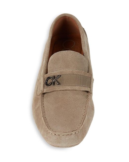 Calvin Klein Martin Suede Driving Loafers in Grey for Men | Lyst Canada