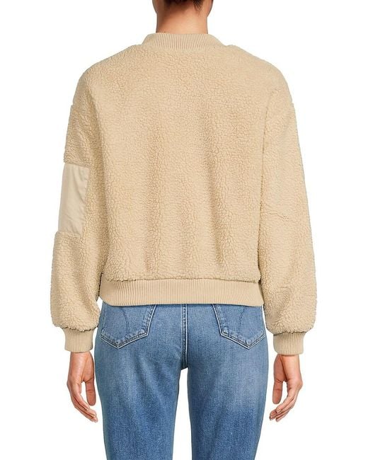 Joe's Jeans Blue Faux Shearling Short Length Zip Jacket