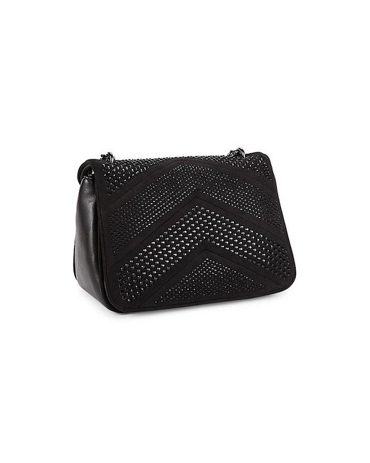 Karl Lagerfeld Black Fleur Embellished Shoulder Bag