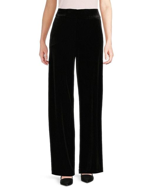Calvin Klein Black Velvet Staright-leg Pants