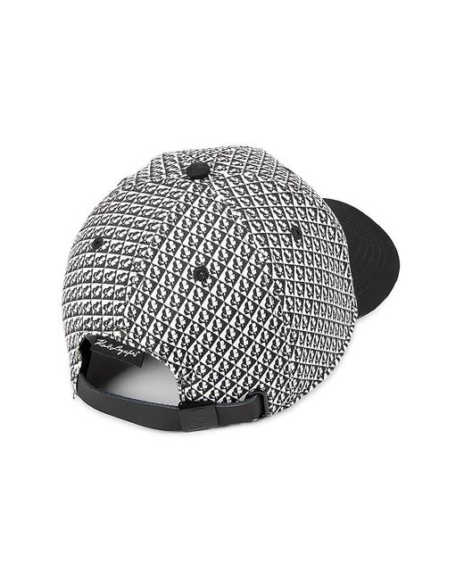 Karl Lagerfeld Gray Monogram Baseball Cap for men