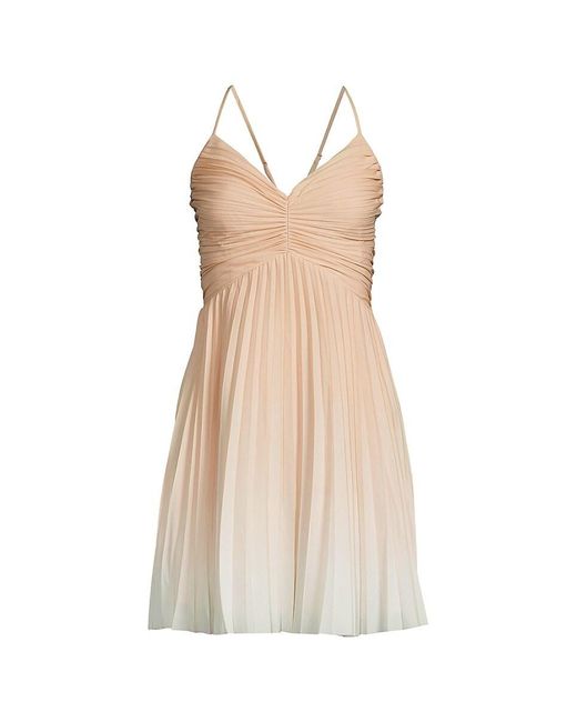 French Connection Natural Ombre Pleated A Line Mini Dress