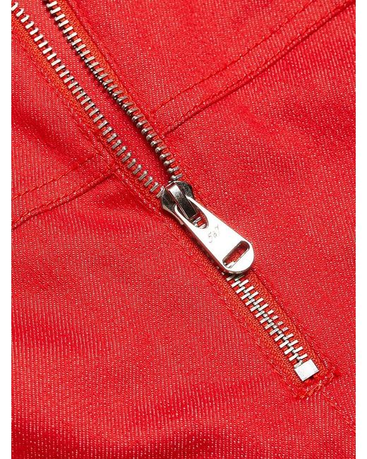 Cinq À Sept Red Loren Front-Zip Crop Pants