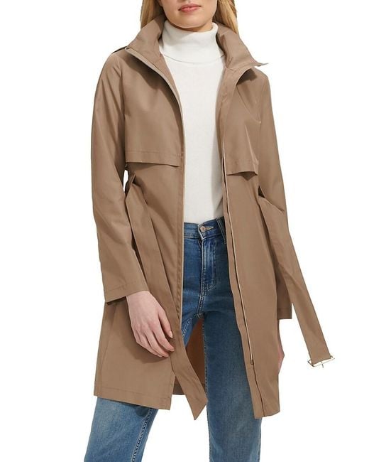 Cole Haan Packable Belted Rain Jacket in Brown Lyst UK