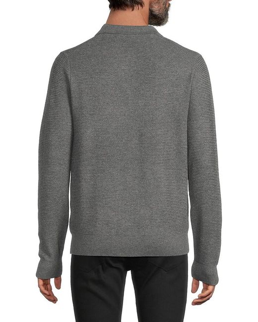 Vince Blue Merino Wool Johnny-collar Sweater for men