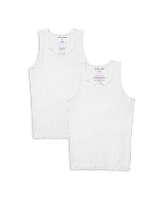 Tommy John 2-pack Classic Fit Solid Undershirts in White for Men | Lyst