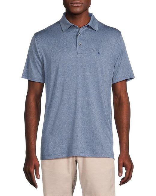 Tailorbyrd Blue Solid Performance Polo for men
