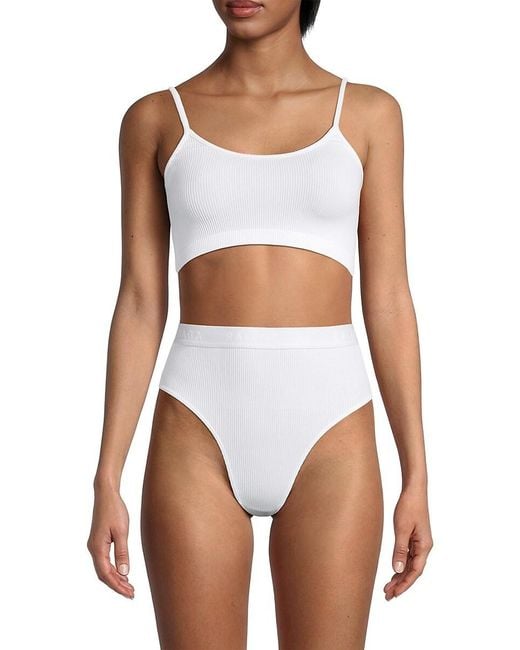 Balenciaga Rib Knit Crop Top in White Lyst UK