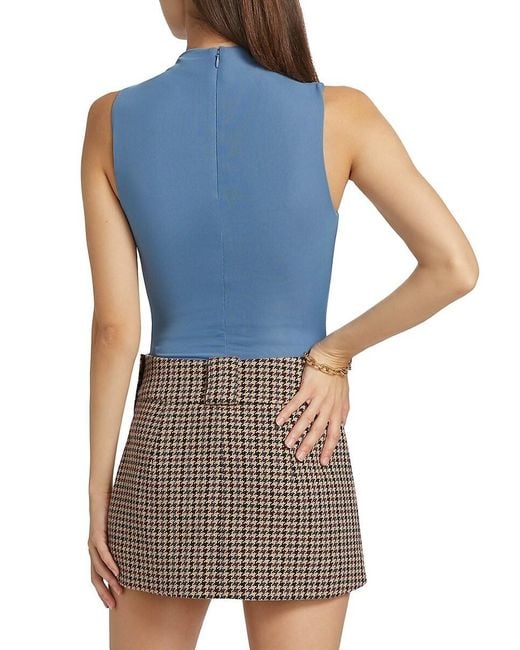 Ronny Kobo Blue Rita Sleeveless Bodysuit