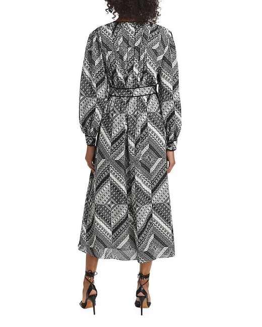 Tahari Multicolor The Caelan Printed Silk Midi-Dress