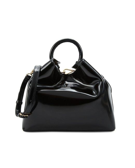 Elleme Black Raisin Patent Leather Top Handle Bag