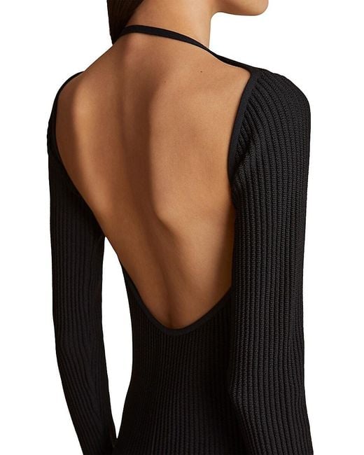 Khaite Black Mamie Ribbed-Knit Minidress