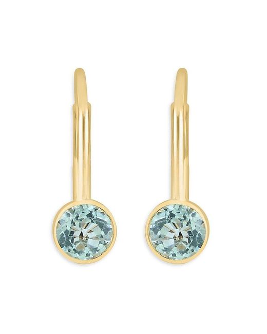 Effy 14k Yellow Gold Blue Topaz Clip On Earrings in Metallic Lyst
