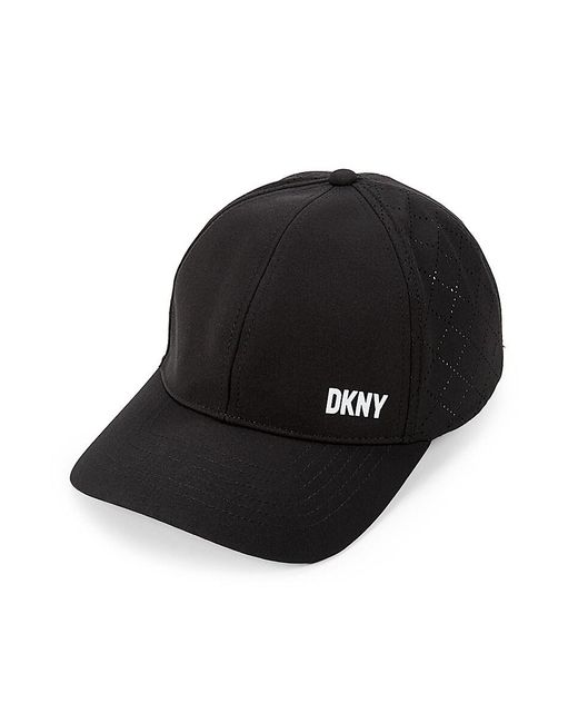 DKNY Black Logo Perforated Baseball Cap