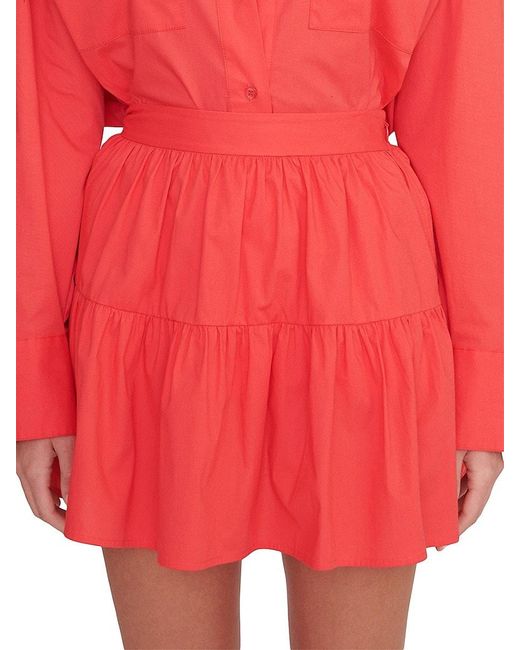 Staud Red Mini Sea Skirt