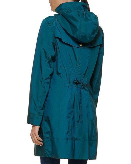Cole Haan Blue Packable Raincoat