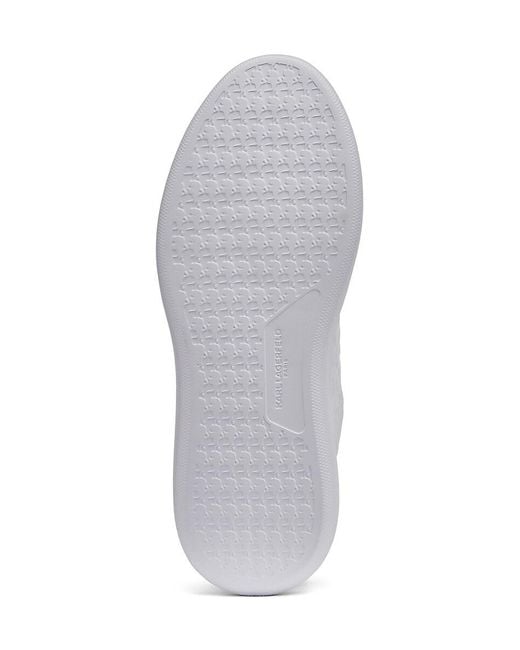 Karl Lagerfeld White 3D Logo Stamp Leather Sneakers for men