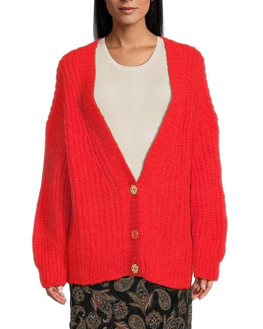 Ba&sh Pull Baba Alpaca-Blend Cardigan in Red Lyst UK