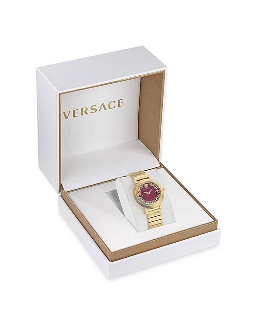 Versace Red 36mm Stainless Steel Bracelet Watch