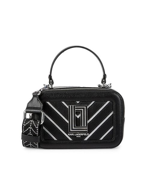 Karl Lagerfeld Black Simone Two Way Top Handle Bag