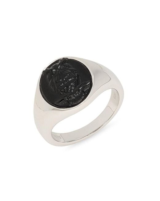 Effy Black Sterling & Onyx Lion Head Ring for men