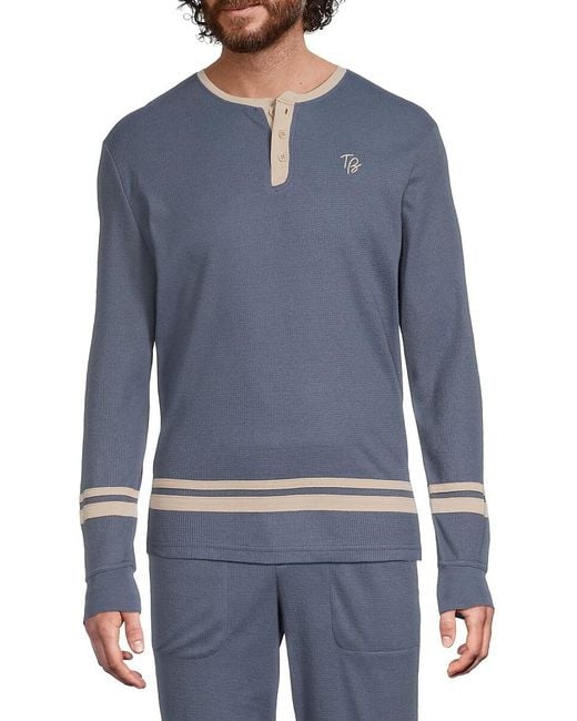 Ted Baker Blue Micro Waffle Pullover for men