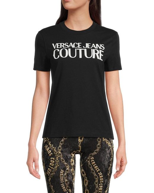Versace Jeans Couture Black Logo Cotton T-Shirt