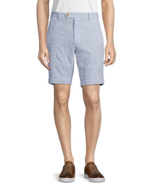 Brooks Brothers Seersucker Checked Pattern Shorts in Blue for Men | Lyst UK