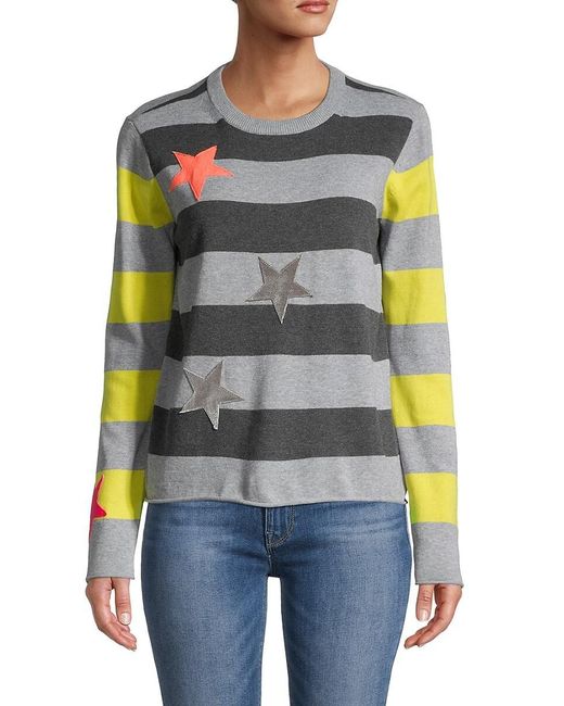 Lisa Todd Metallic Lucky Star Striped Sweater