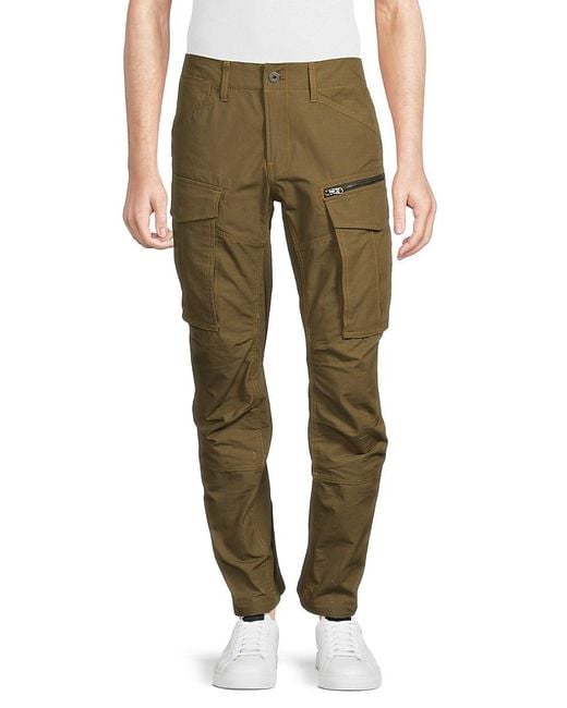 G-Star RAW Green Rovic Zip 3D Tapered Cargo Pants for men