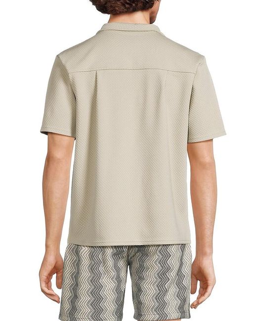 FLEECE FACTORY Black Pattern Short Sleeve Shirt for men