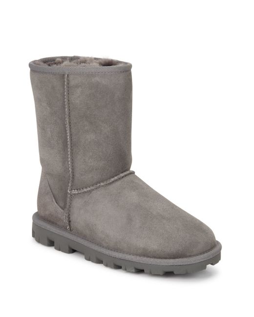 grey faux fur lined biker boots