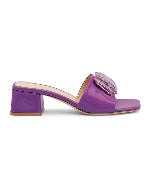 Gianvito Rossi Purple Jaipur Block Heel Patent Leather Sandals