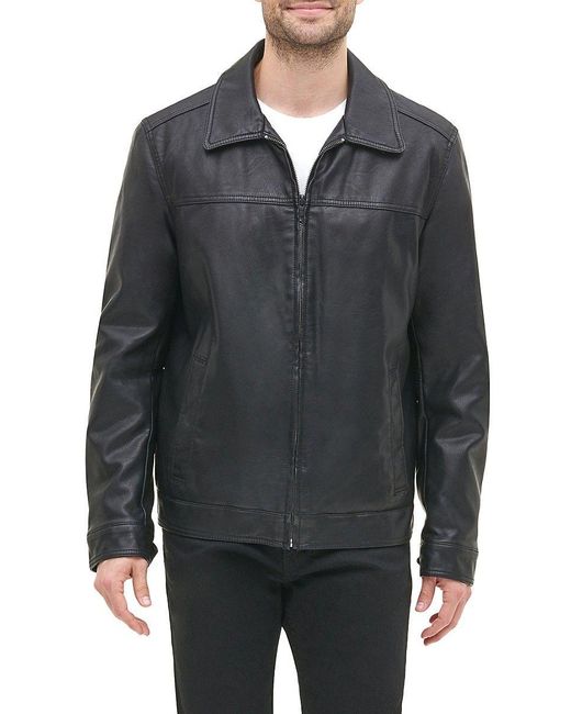 Tommy Hilfiger Gray Classic Faux Leather Jacket for men