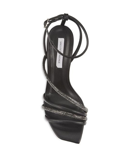 Saks Fifth Avenue Black Dina 90Mm Embellished Sandals