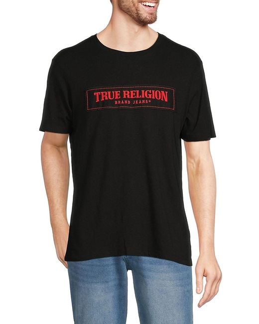 True Religion Gray 'Logo Short Sleeve Tee for men