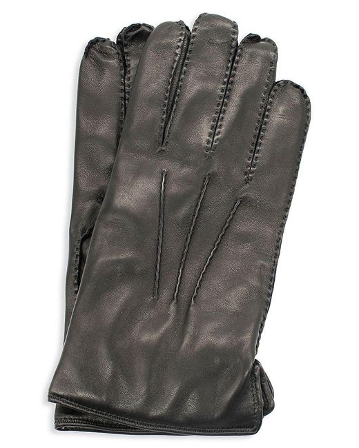 Portolano Handsewn Cashmere Lined Leather Gloves in Gray for Men Lyst