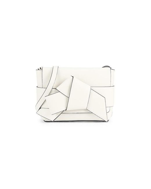 Acne White Knot Leather Crossbody Bag