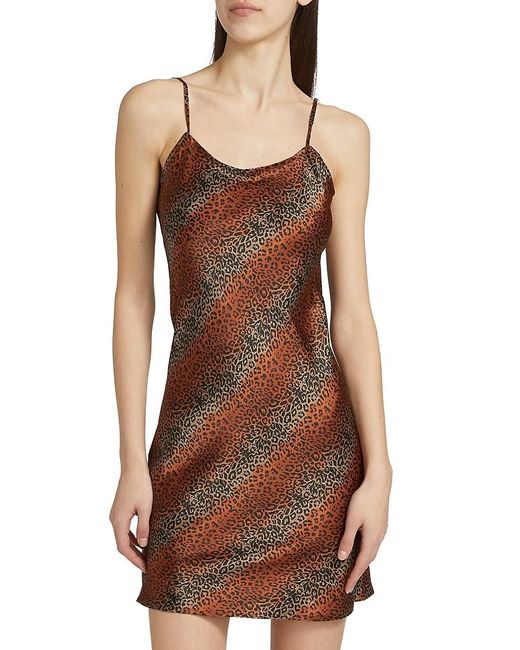 BruceGlen Brown Leopard Slip Minidress
