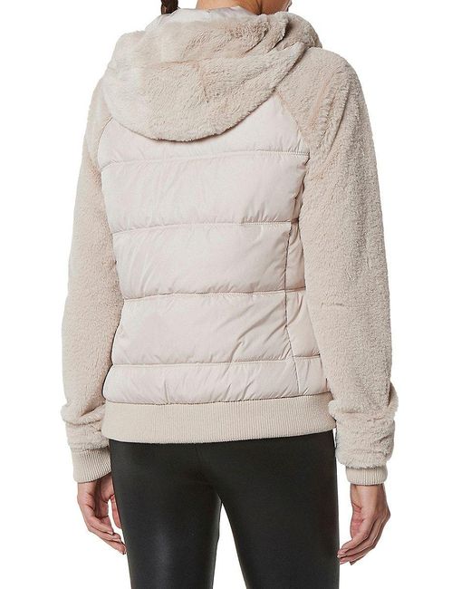 Andrew Marc Faux Fur Hooded Puffer Jacket in Black Lyst