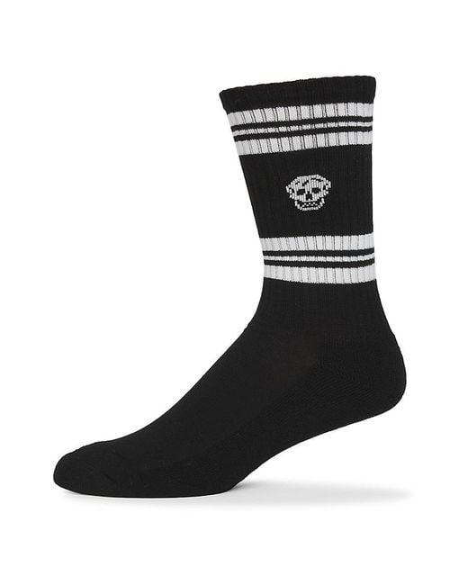 McQueen Skull Stretch-Cotton Crew Socks in Black for Men Lyst