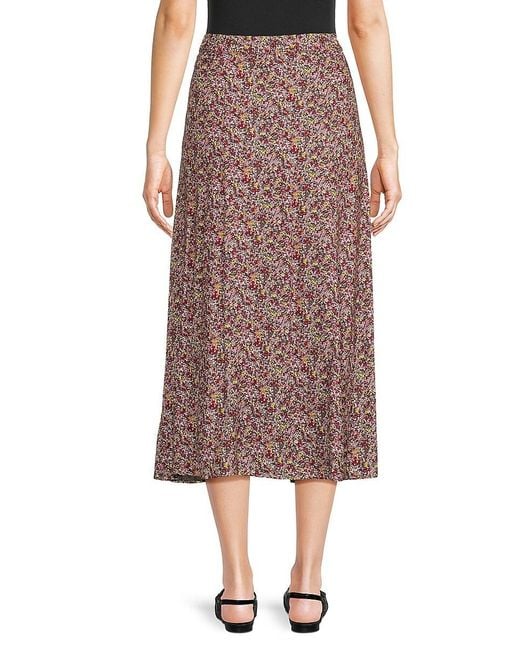Zadig & Voltaire Multicolor June Print A-Line Midi Skirt