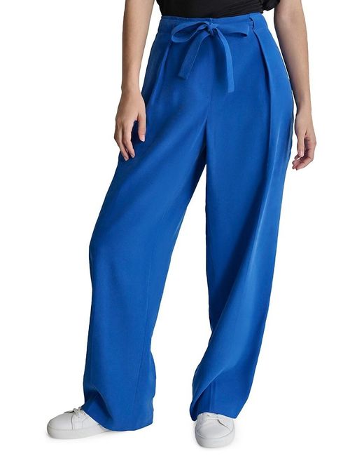 DKNY Blue Tie Front Trousers