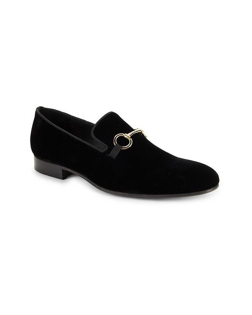 Saks Fifth Avenue Black Velvet Smoking Slippers for men