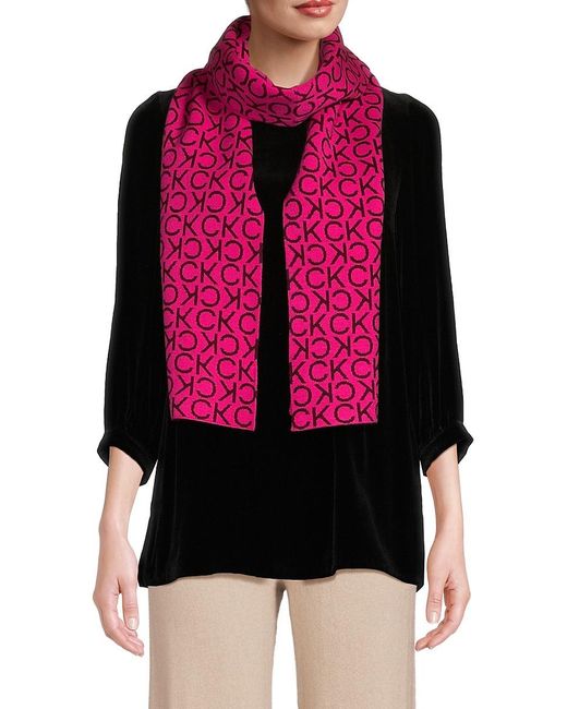 Calvin Klein Logo Wrap Around Scarf in Pink | Lyst Canada