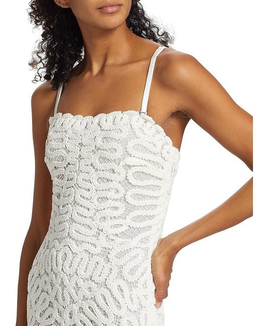 Jonathan Simkhai White Elise Crocheted Midi-Dress