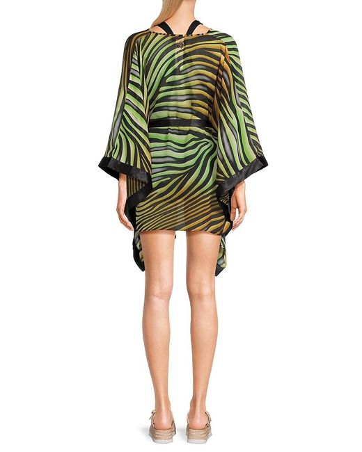 Roberto Cavalli Green Abstract Mini Cover Up Caftan