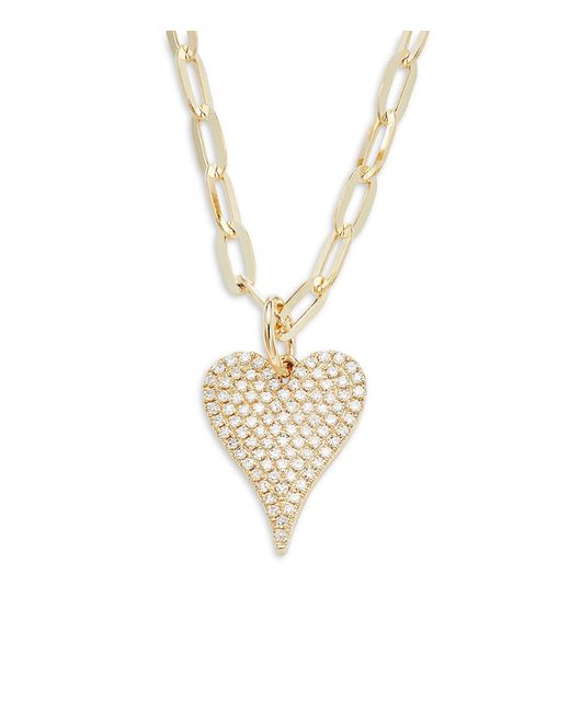 Saks Fifth Avenue 14k Yellow Gold & 0.21 Tcw Diamond Pendant Necklace ...